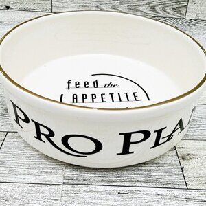 Pfaltzgraff Pro Plan Gold Trimmed Pet Dog Food Bowl